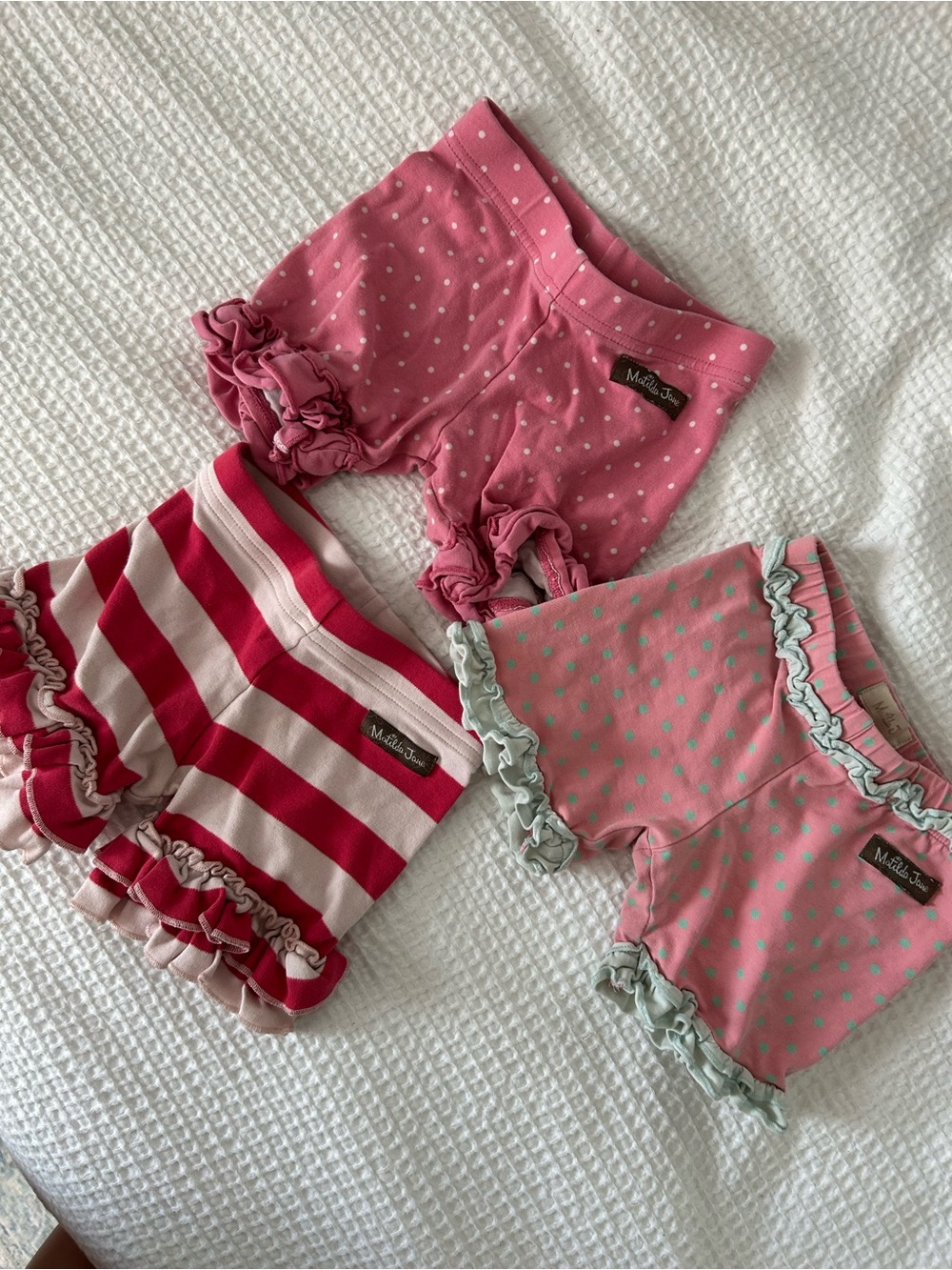 Lot of Matilda Jane Bloomer shorts - Soft Polka Dot & Stripe Shorts